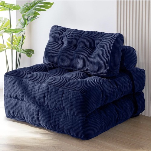 Folding sofa bed navy blue - bed,