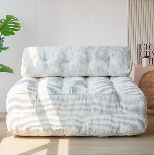 Folding sofa bed beige double - beige,