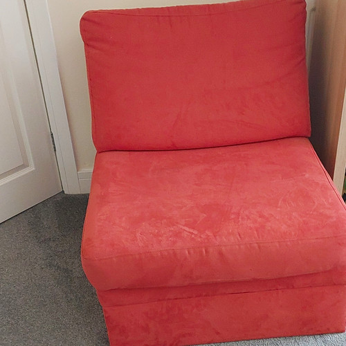 Red convertible sofa - sofa, bed