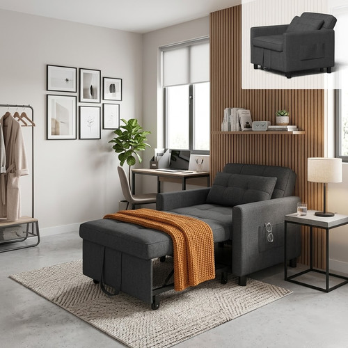 Single sofa bed chair - 3-in-1,