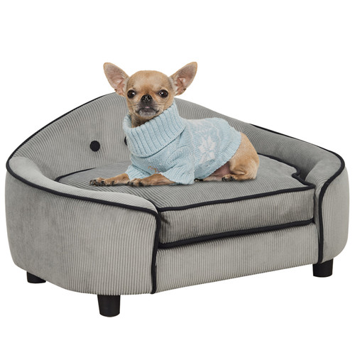 Pawhut grey dog - pawhut, bed