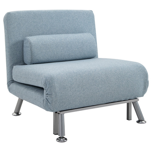 Blue folding single sofa bed - sofa,