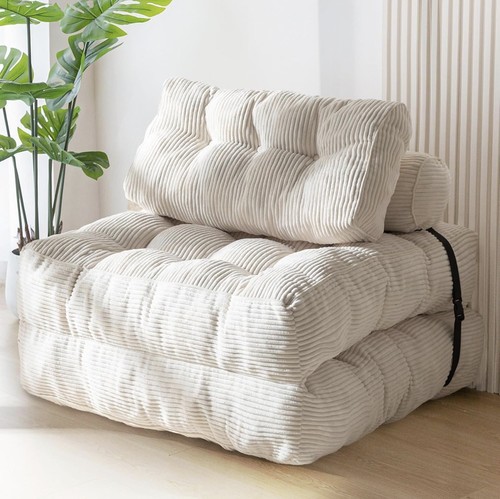 Folding sofa bed beige - beige, double